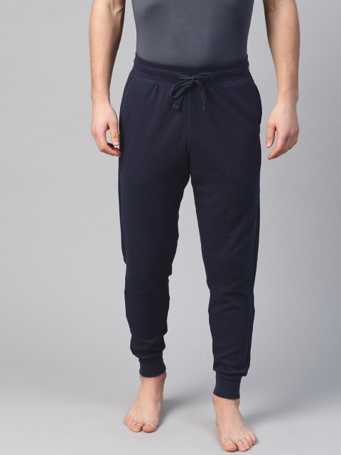 

Marks & Spencer Men Navy Blue Self-Design Lounge Joggers