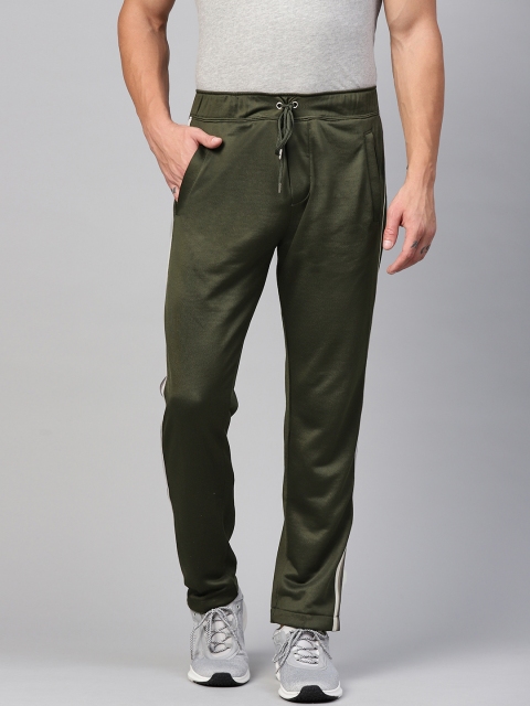 

Marks & Spencer Men Olive Green Solid Track Pants