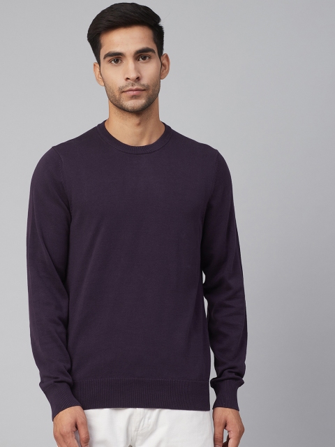 

Marks & Spencer Men Purple Solid Pullover Sweater