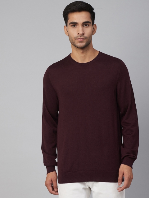 

Marks & Spencer Men Coffee Brown Solid Pullover Sweater