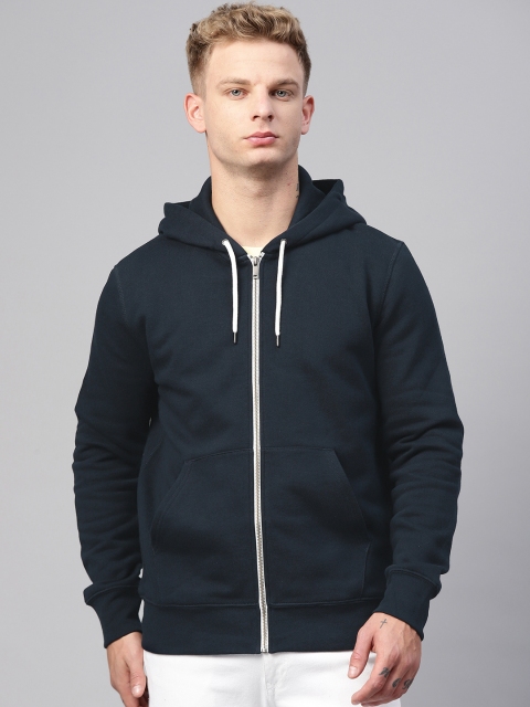 

Marks & Spencer Men Navy Blue Solid Hooded Sweatshirt