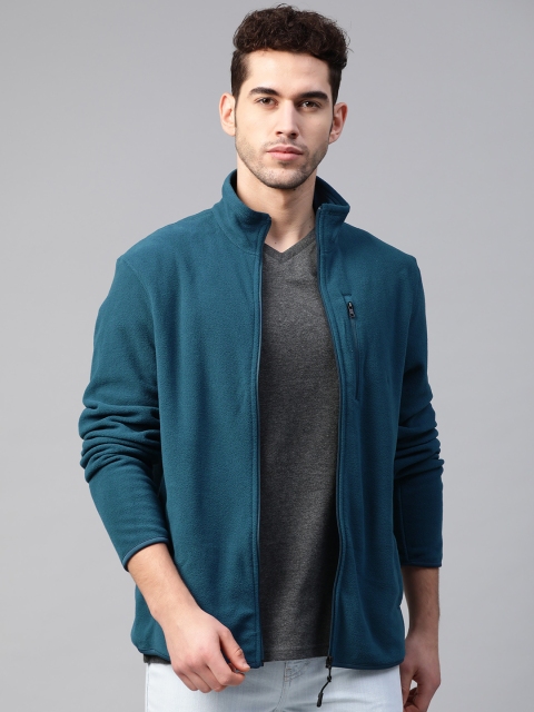 

Marks & Spencer Men Teal Blue Stormwear Solid Sweatshirt