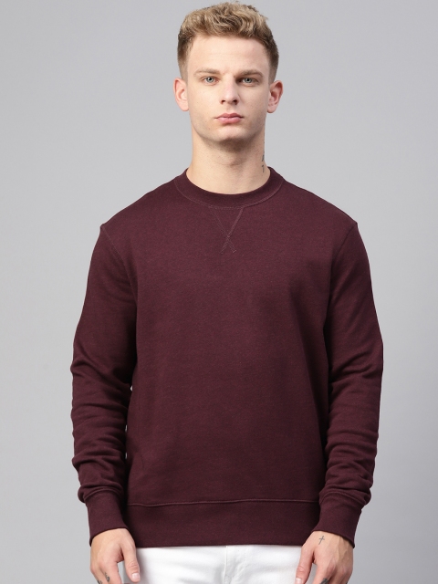 

Marks & Spencer Men Burgundy Solid Sweatshirt