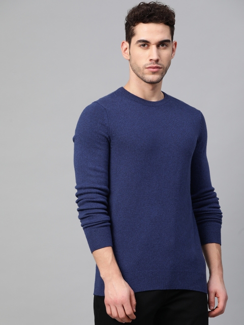 

Marks & Spencer Men Blue Solid Woollen Sweater
