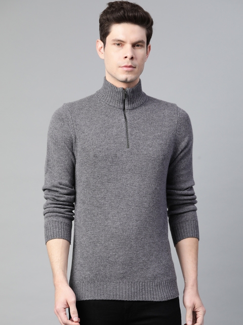 

Marks & Spencer Men Grey Wool Pullover