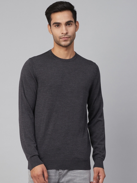 

Marks & Spencer Men Charcoal Grey Solid Pullover Sweater