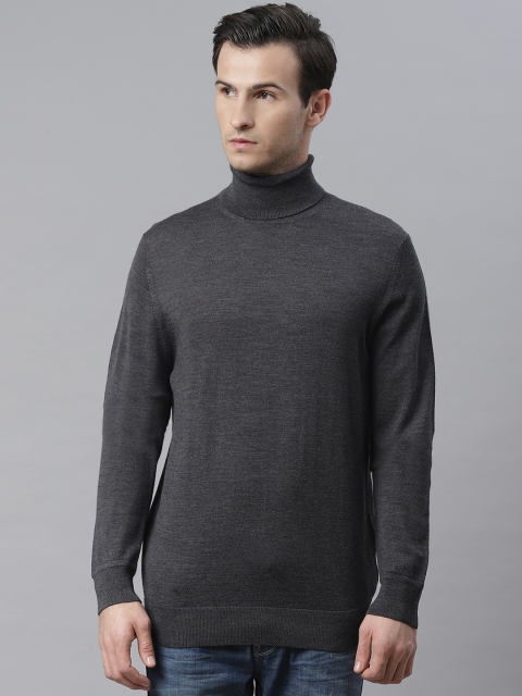 

Marks & Spencer Men Charcoal Grey Solid Pullover Sweater