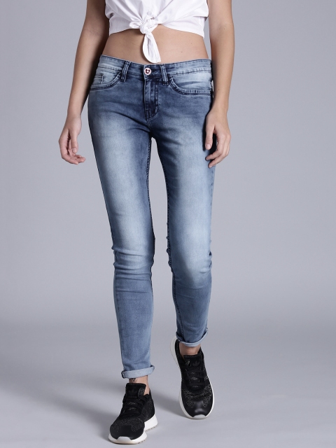 

Kook N Keech Women Blue Skinny Fit Mid-Rise Clean Look Stretchable Jeans