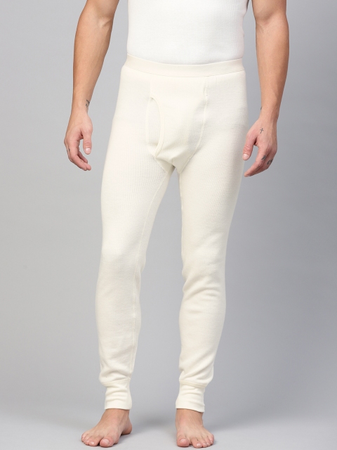 

Marks & Spencer Men Off-White Ribbed Joggers Thermal Bottoms