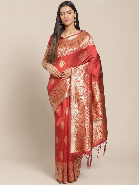 

Saree mall Red & Golden Woven Design Banarasi Saree