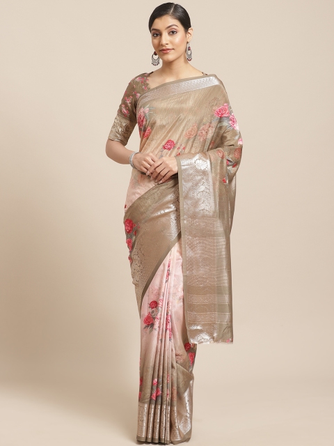 

Shangrila Creation Green & Pink Digital Printed Saree
