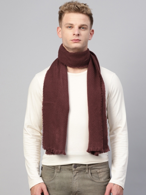 

Marks & Spencer Men Maroon Self Design Winter Stole