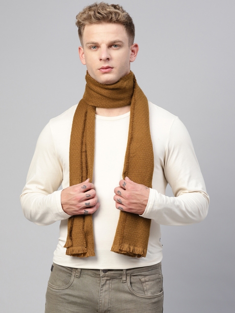 

Marks & Spencer Men Mustard Brown Self Design Winter Stole