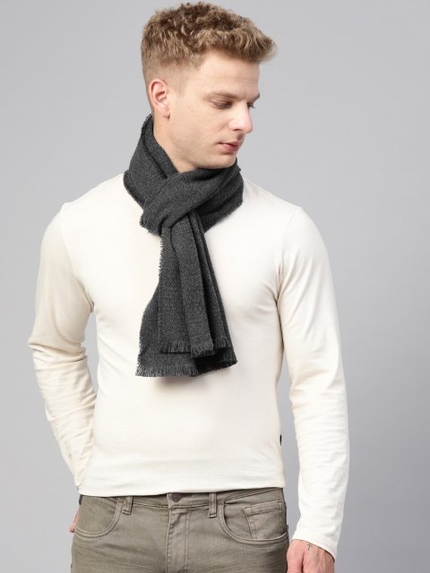 

Marks & Spencer Men Charcoal Grey Self Design Winter Stole