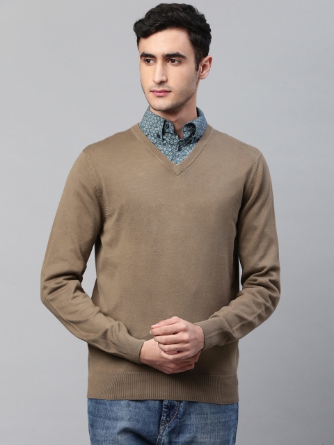 

Marks & Spencer Men Beige Solid Pullover Sweater