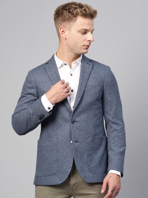 

Marks & Spencer Men Blue Solid Slim Fit Single-Breasted Blazer