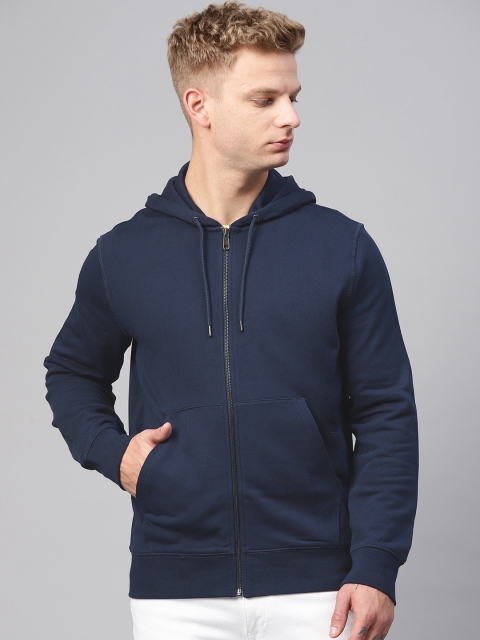 

Marks & Spencer Men Navy Blue Solid Hooded Sweatshirt