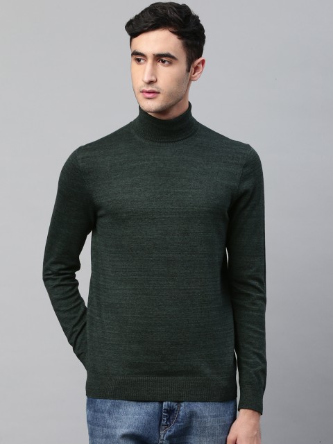 

Marks & Spencer Men Green Self Design Pullover
