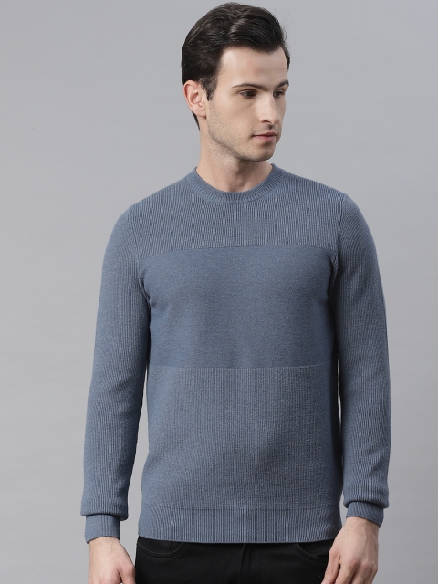 

Marks & Spencer Men Blue Solid Round Neck Pullover