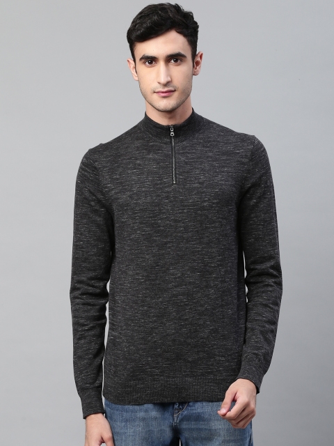 

Marks & Spencer Men Charcoal Grey Self Design Pullover Sweater