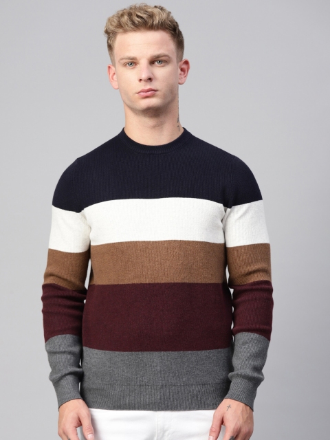 

Marks & Spencer Men Multicoloured Colourblocked Sweater, Multi