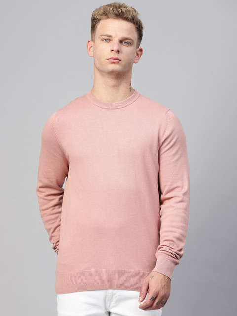 

Marks & Spencer Men Dusty Pink Solid Sweater