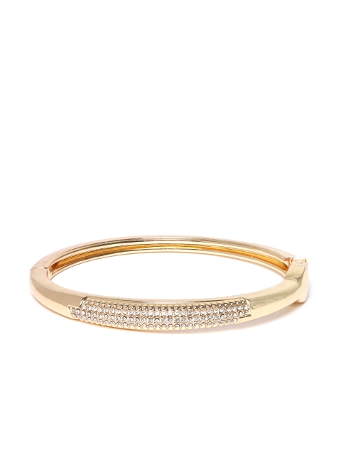 

Carlton London Gold-Plated CZ-Studded Bangle-Style Bracelet