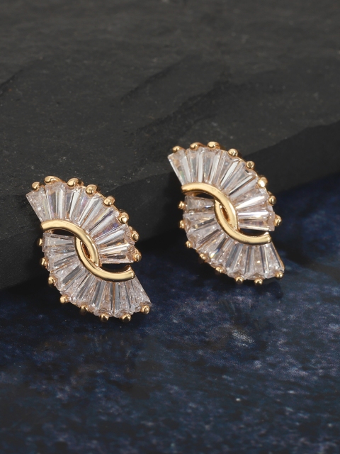 

Carlton London Gold-Plated CZ Studded Contemporary Studs