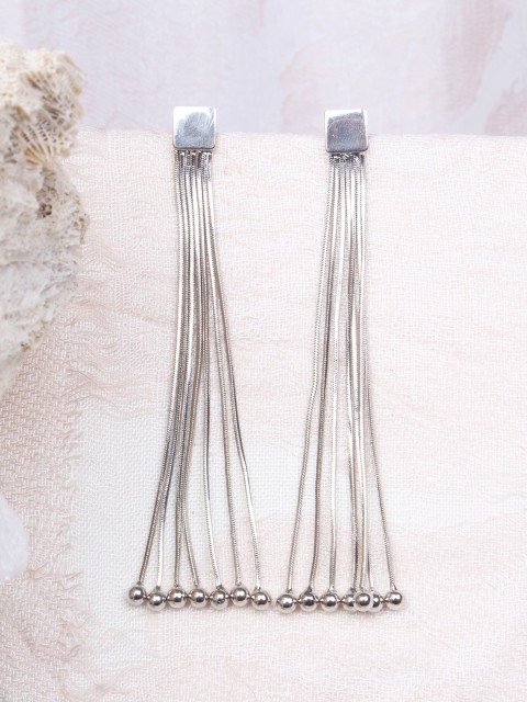 

Ayesha Silver-Toned Contemporary Drop Earrings