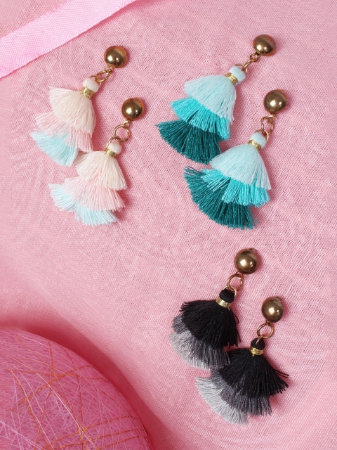 

Ayesha Set of 3 Multicoloured Tassel Drop Earrings, Multi