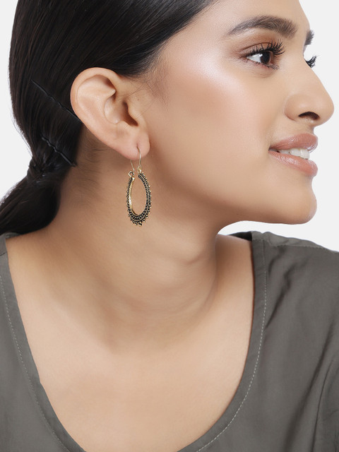 

Ayesha Gold-Toned Classic Oxidized Hoop Earrings