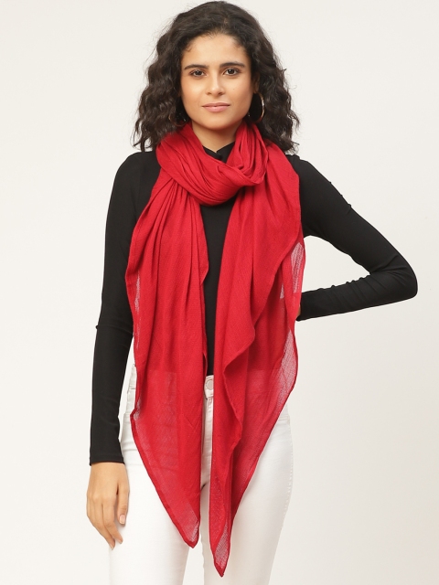 

WISSTLER Women Red Solid Stole
