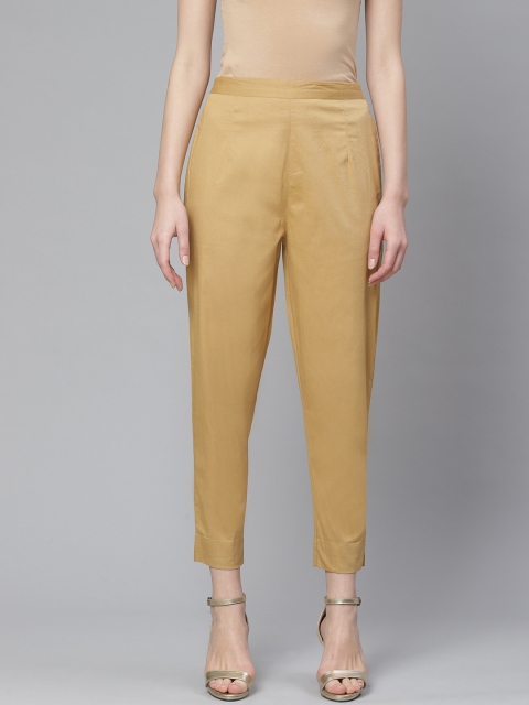 

Ginni Arora Label Women Beige Slim Fit Solid Regular Trousers