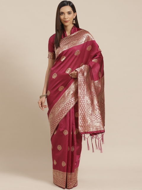 

Saree mall Magenta & Golden Zari Woven Design Banarasi Saree