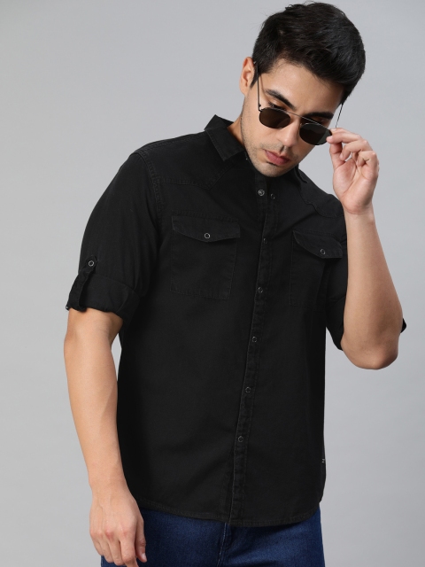 

Ducati Men Black Slim Fit Solid Casual Shirt