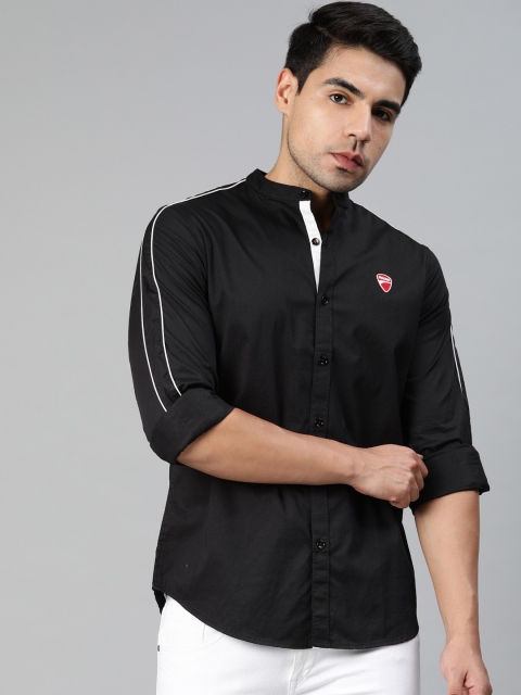 

Ducati Men Black Slim Fit Solid Casual Shirt
