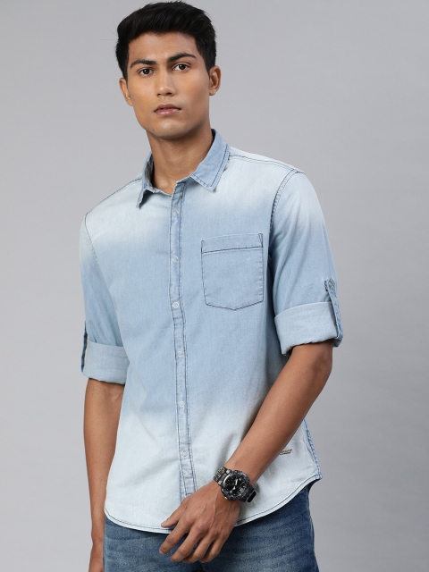 

Ducati Men Blue Slim Fit Faded Casual Shirt