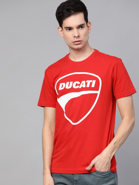 

Ducati Men Red & White Printed Round Neck T-shirt