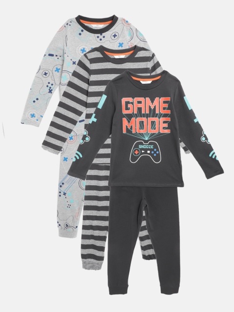 

Marks & Spencer Kids Pack of 3 Printed Night Suits, Grey