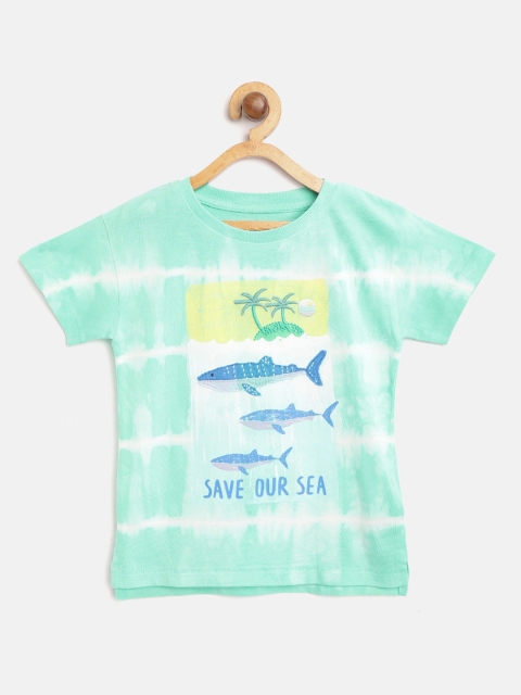 

Marks & Spencer Boys Green & Blue Dyed Round Neck T-shirt