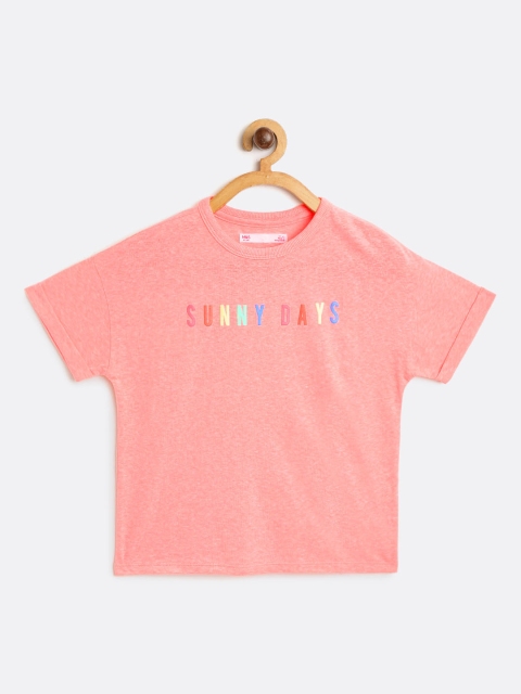 

Marks & Spencer Girls Coral Pink Solid Round Neck T-shirt