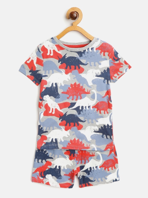 

Marks & Spencer Boys Grey Melange & Blue Dinosaur Print Night Suit