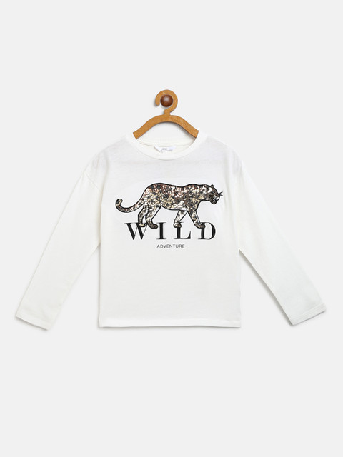 

Marks & Spencer Girls White & Black Sequinned Round Neck T-shirt