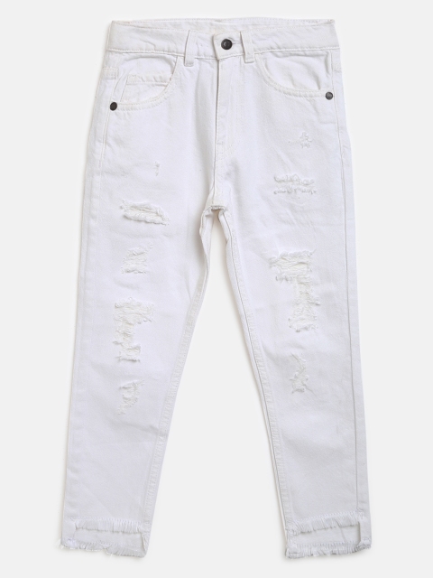 

Marks & Spencer Girls White Regular Fit Mid-Rise Mildly Distressed Stretchable Jeans