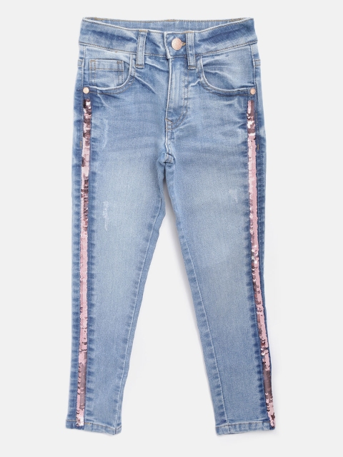 

Marks & Spencer Girls Blue Regular Fit Mid-Rise Jeans