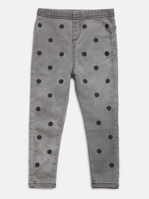 

Marks & Spencer Girls Charcoal Grey Washed & Polka Dot Embroidered Jeggings