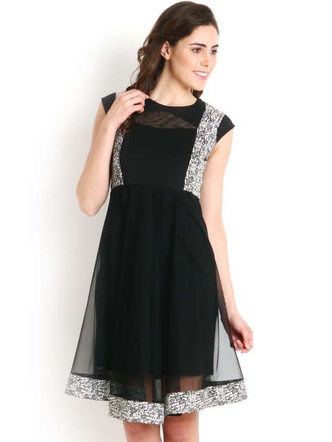 

Soie Black Fit & Flare Dress