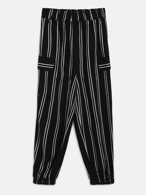 

Marks & Spencer Girls Black & White Regular Fit Striped Joggers
