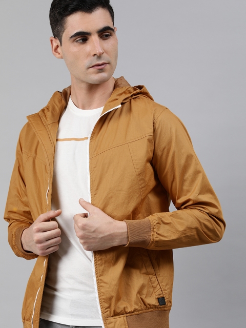 

WROGN Men Mustard Yellow Solid Open Front Jacket
