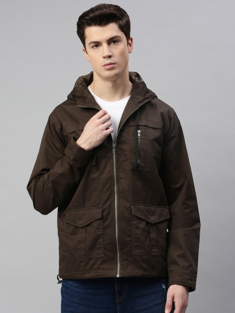 

WROGN Men Brown Slim Fit Solid Tailored Jacket